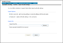 Import Throttle Settings Wireframe